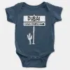 Dubai Kuruku Sandhu Short Sleeve Baby Onesie in Navy Color