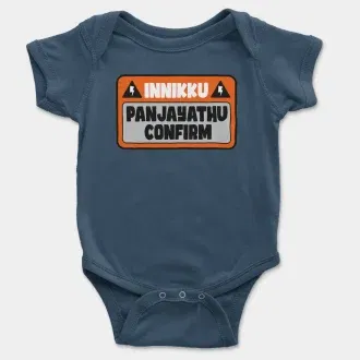 Innikku Panjayathu Confirm Short Sleeve Baby Onesie in Navy Color