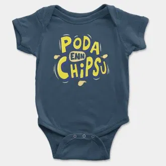 Poda En Chipsu Short Sleeve Baby Onesie in Navy Color