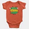 Evalo Distarpance You Raascal Short Sleeve Baby Onesie in Orange Color