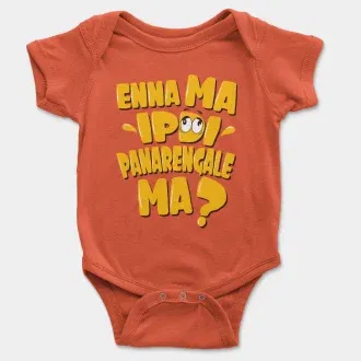 Enna Ma Ipdi Panarengale Ma Short Sleeve Baby Onesie in Orange Color