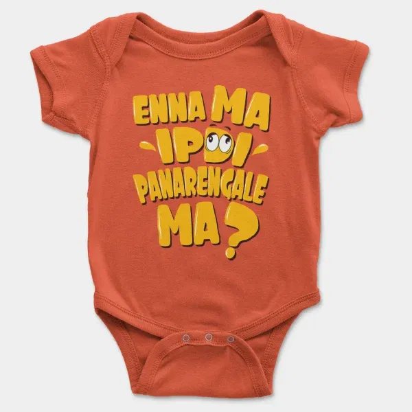 Enna Ma Ipdi Panarengale Ma Short Sleeve Baby Onesie In Orange Color