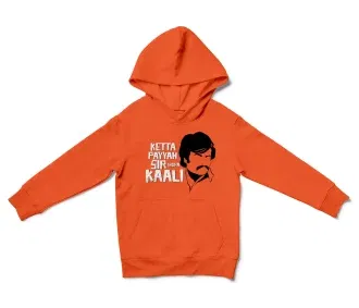 Ketta Payyan Sir Indha Kaali Unisex Youth Hoodie in Orange Color