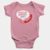 Hello Dubai Ah? Short Sleeve Baby Onesie in Pink Color