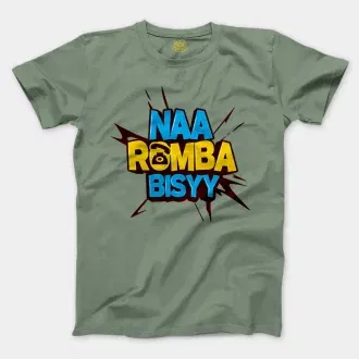 Naa Romba Bisyy Men/Unisex T-Shirt in Sage Color
