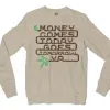 Money Comes Today Goes Tomorrow Ya Men/Unisex Long Sleeve T-Shirt in Sand Color