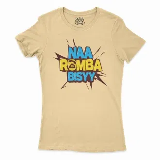 Naa Romba Bisyy Women's T-Shirt in Solid Banana Cream Color