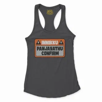 Innikku Panjayathu Confirm Women's Racerback Tank in Solid Black Color