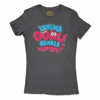 Innuma Indha Ooru Namala Nambudhu Women's T-Shirt in Solid Black Color