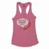 Hello Dubai Ah? Women's Racerback Tank in Solid Hot Pink Color