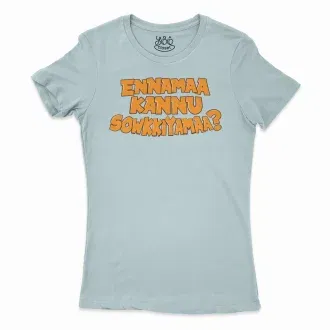 Ennamaa Kannu Sowkkiyamaa Women's T-Shirt in Solid Light Blue Color
