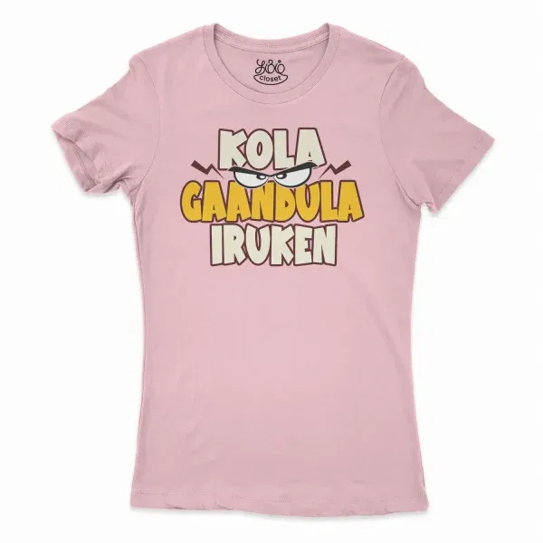 Kola Gaandula Iruken Women'S T-Shirt In Solid Light Pink Color