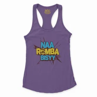 Naa Romba Bisyy Women's Racerback Tank in Solid Purple Rush Color