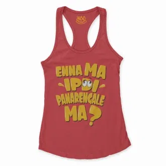 Enna Ma Ipdi Panarengale Ma Women's Racerback Tank in Solid Red Color