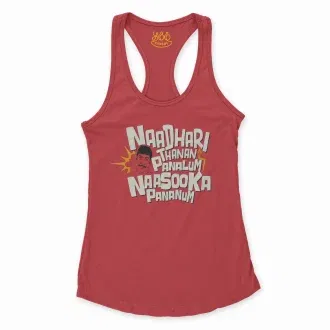 Naadhari Thanam Pannalum Naasookka Pananum Women's Racerback Tank in Solid Red Color