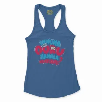 Innuma Indha Ooru Namala Nambudhu Women's Racerback Tank in Solid Royal Color