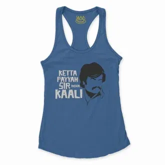 Ketta Payyan Sir Indha Kaali Women's Racerback Tank in Solid Royal Color