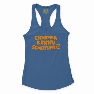 Ennamaa Kannu Sowkkiyamaa Women's Racerback Tank in Solid Royal Color