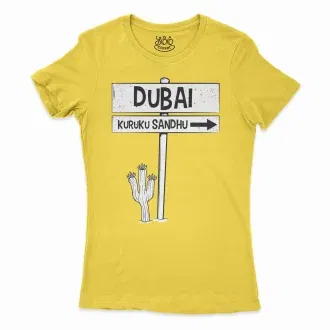 Dubai Kuruku Sandhu Women's T-Shirt in Solid Vibrant Yellow Color