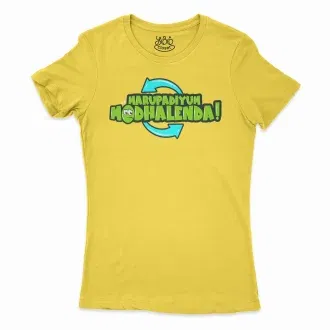 Marupadiyum Modhalenda! Women's T-Shirt in Solid Vibrant Yellow Color