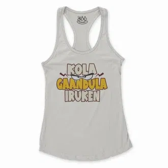 Kola Gaandula Iruken Women's Racerback Tank in Solid White Color