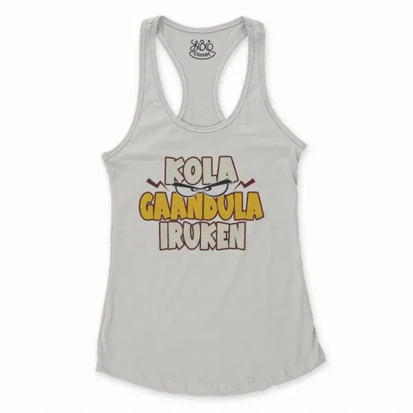 Kola Gaandula Iruken Women'S Racerback Tank In Solid White Color