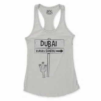 Dubai Kuruku Sandhu Women's Racerback Tank in Solid White Color