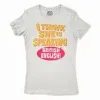 I Think She Is Speaking British English Women's T-Shirt in Solid White Color