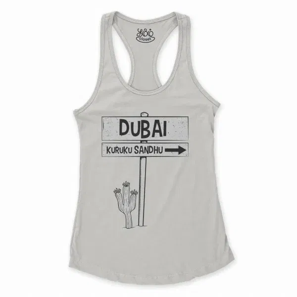 Dubai Kuruku Sandhu Women'S Racerback Tank In Solid White Color