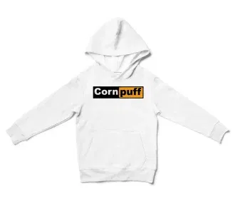 Cornpuff Unisex Youth Hoodie in White Color