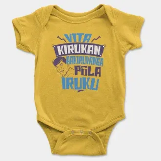 Vita Kirukan Aakiruvanga Pola Iruku Short Sleeve Baby Onesie in Yellow Color